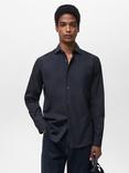 Mango Cotton Regular Fit Shirt, Navy