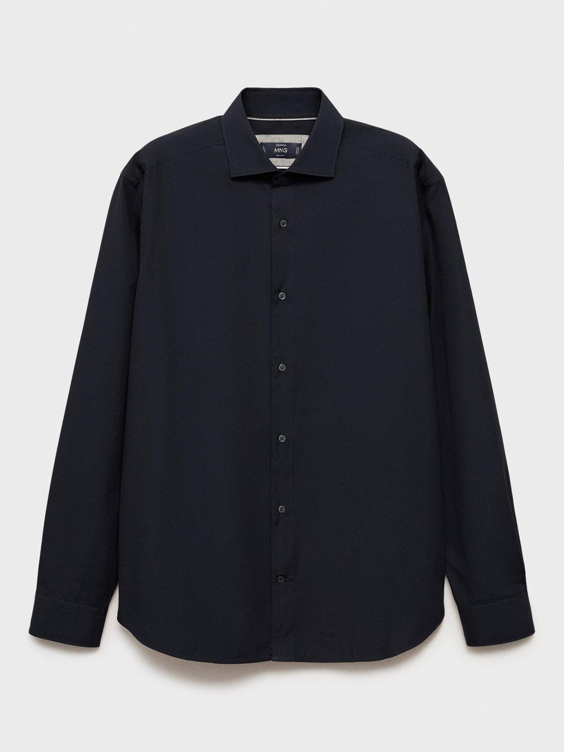 Product image 3 of 8, which shows Mango Cotton Regular Fit Shirt, Navy, XS