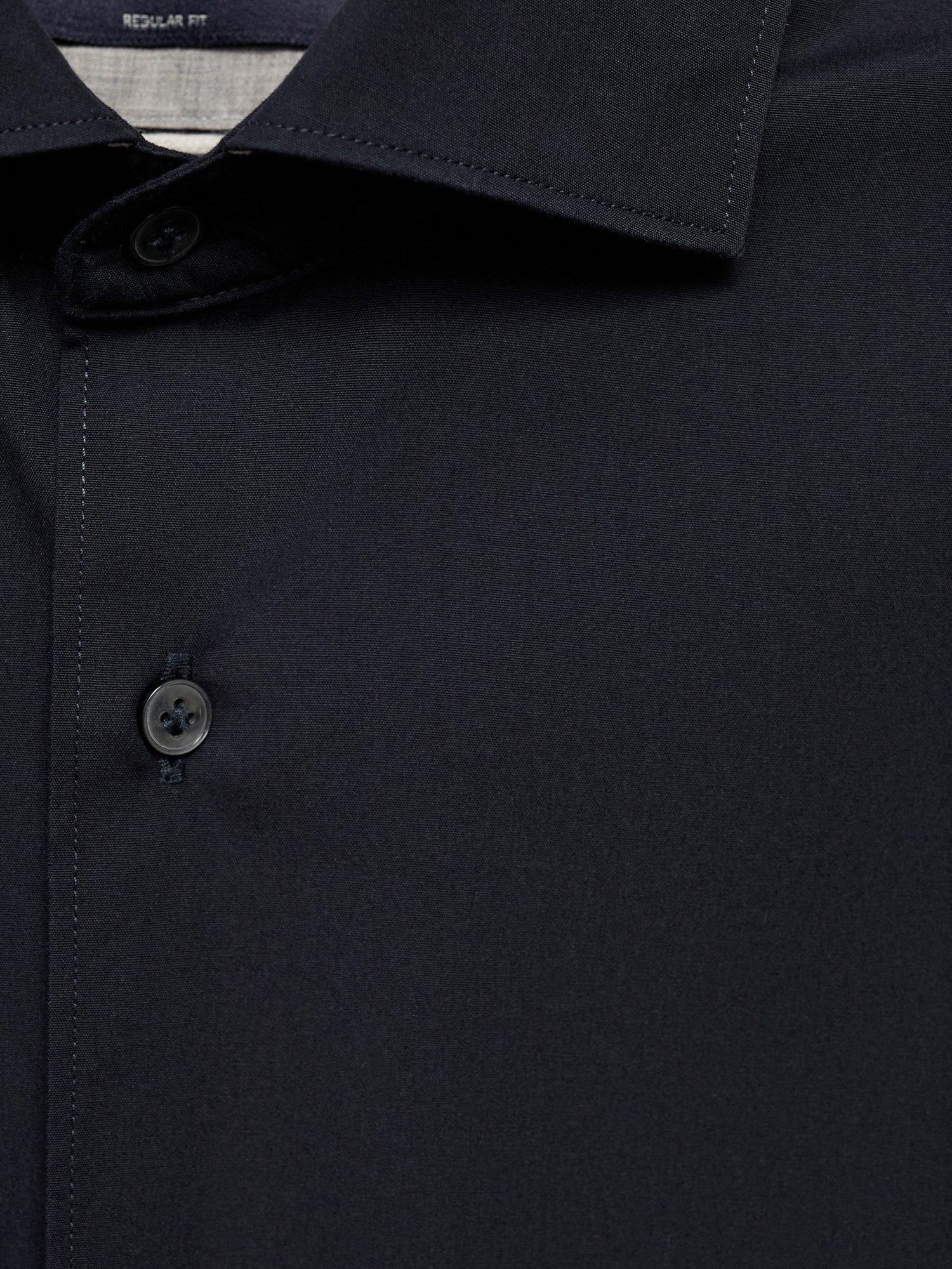 Product image 8 of 8, which shows Mango Cotton Regular Fit Shirt, Navy, XS