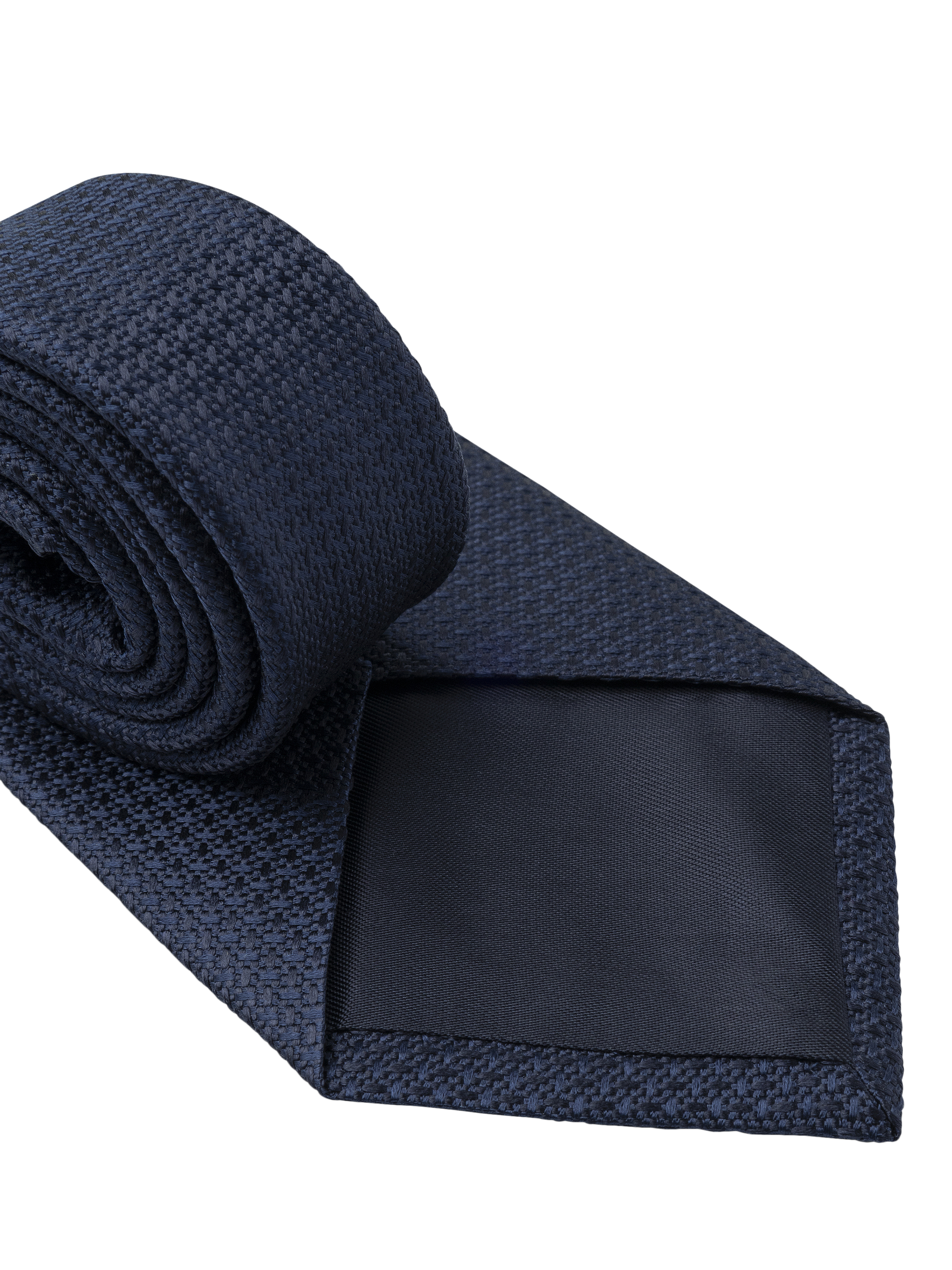 Product image 2 of 4, which shows Hackett London Textured Silk Tie, Navy, 0
