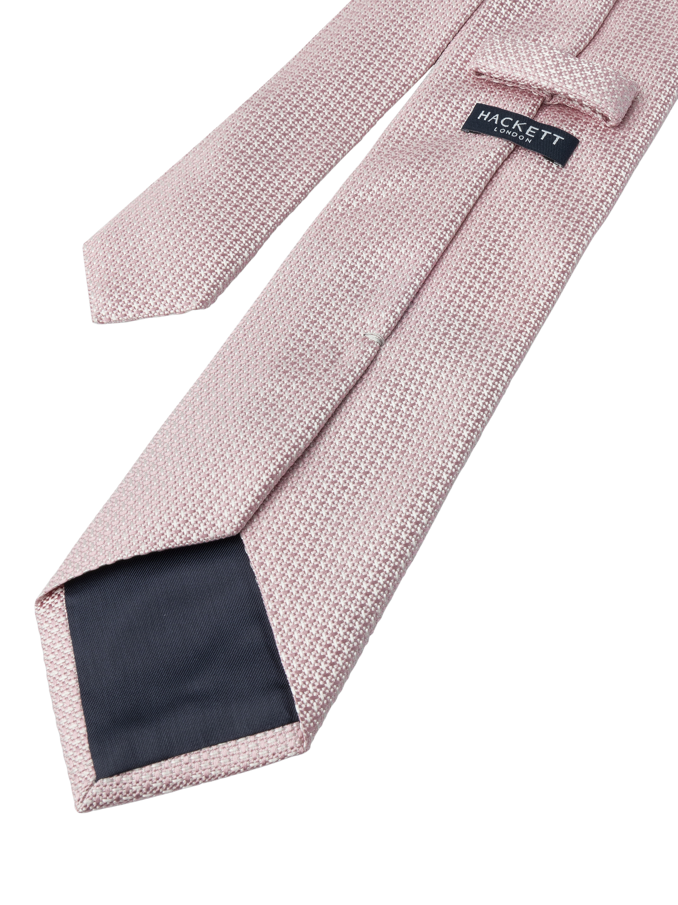 Product image 3 of 4, which shows Hackett London Textured Silk Tie, Summer Pink, 0