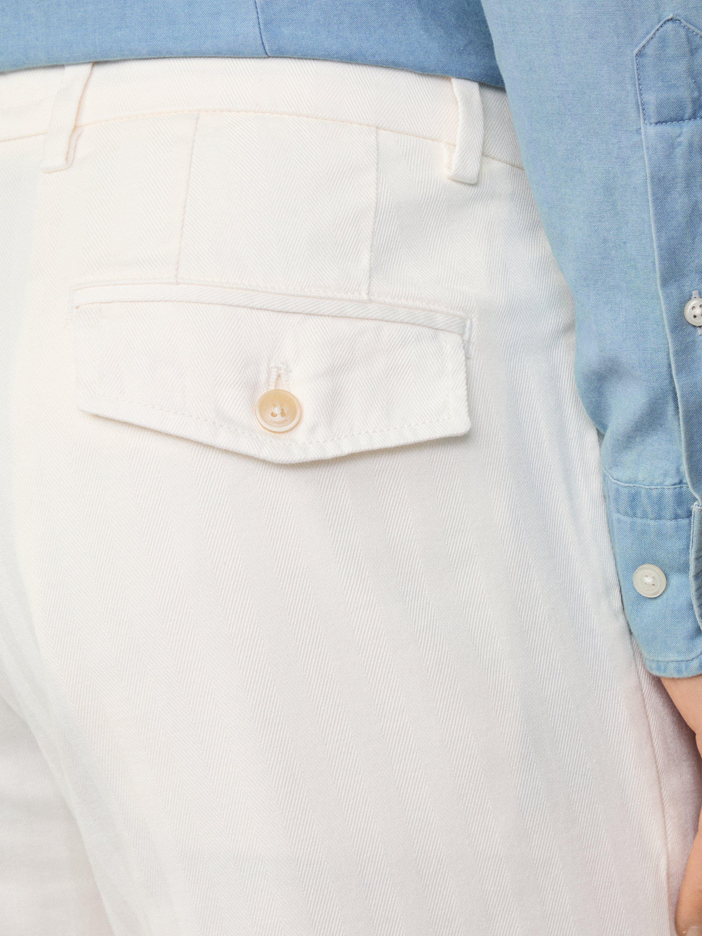 Product image 5 of 7, which shows Hackett London Kensington Herringbone Slim Fit Chinos, Off White, 42R