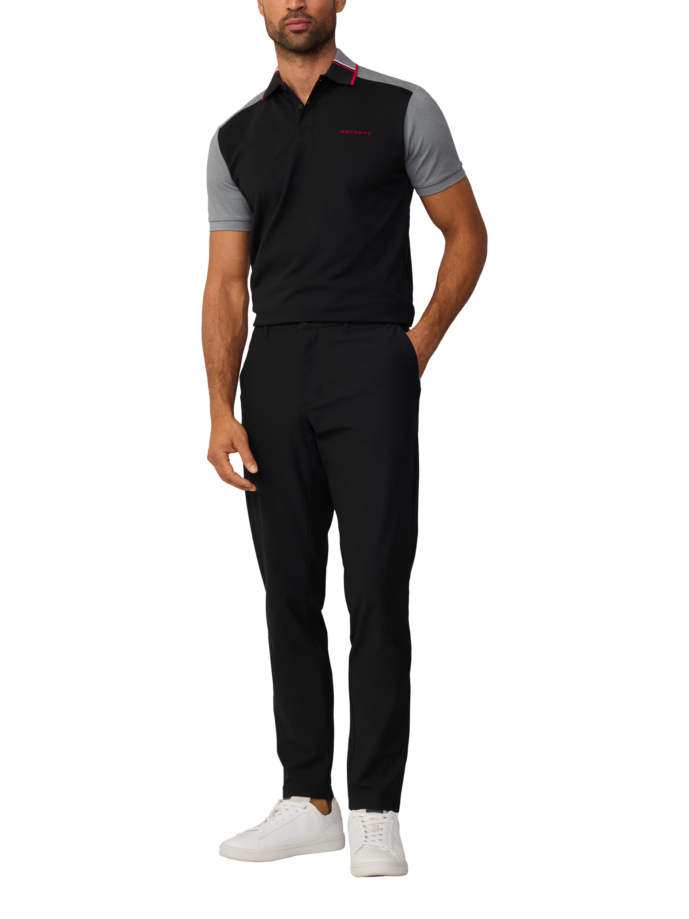 Hackett London Slim Fit Kensington Commuter Chinos, Black