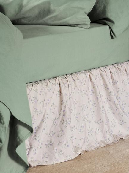 Piglet in Bed Spring Sprig Cotton Valance - view 2, Cream/Multi