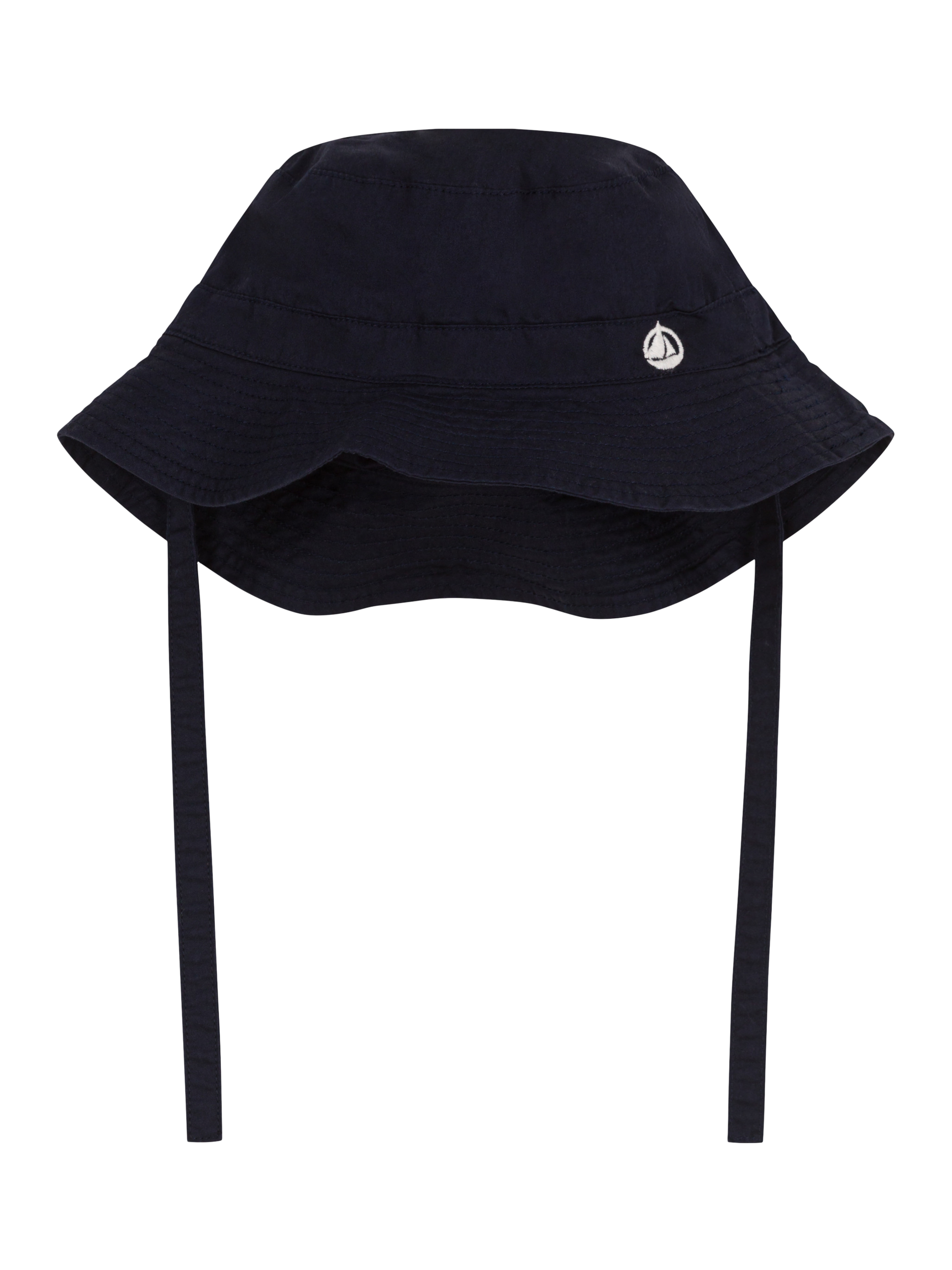 Product image 1 of 2, which shows Petit Bateau Baby Cotton Twill Sun Hat, Smoking, 3-6 months