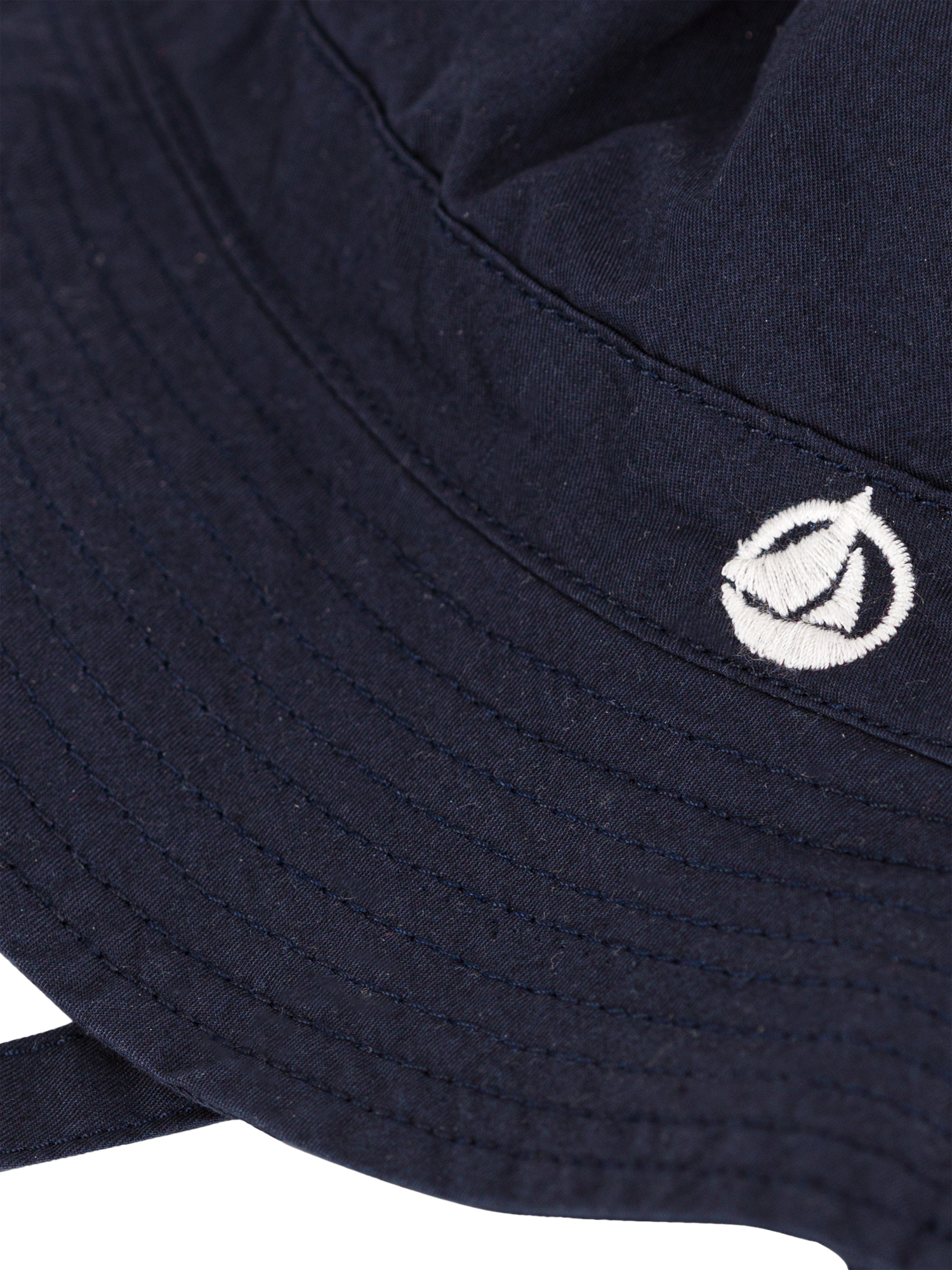 Product image 2 of 2, which shows Petit Bateau Baby Cotton Twill Sun Hat, Smoking, 3-6 months