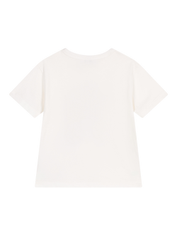 Petit Bateau Baby Cotton Logo Graphic T-Shirt, Marshmallow - view 2, Marshmallow