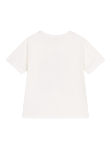 Petit Bateau Baby Cotton Logo Graphic T-Shirt, Marshmallow - view 2, Marshmallow