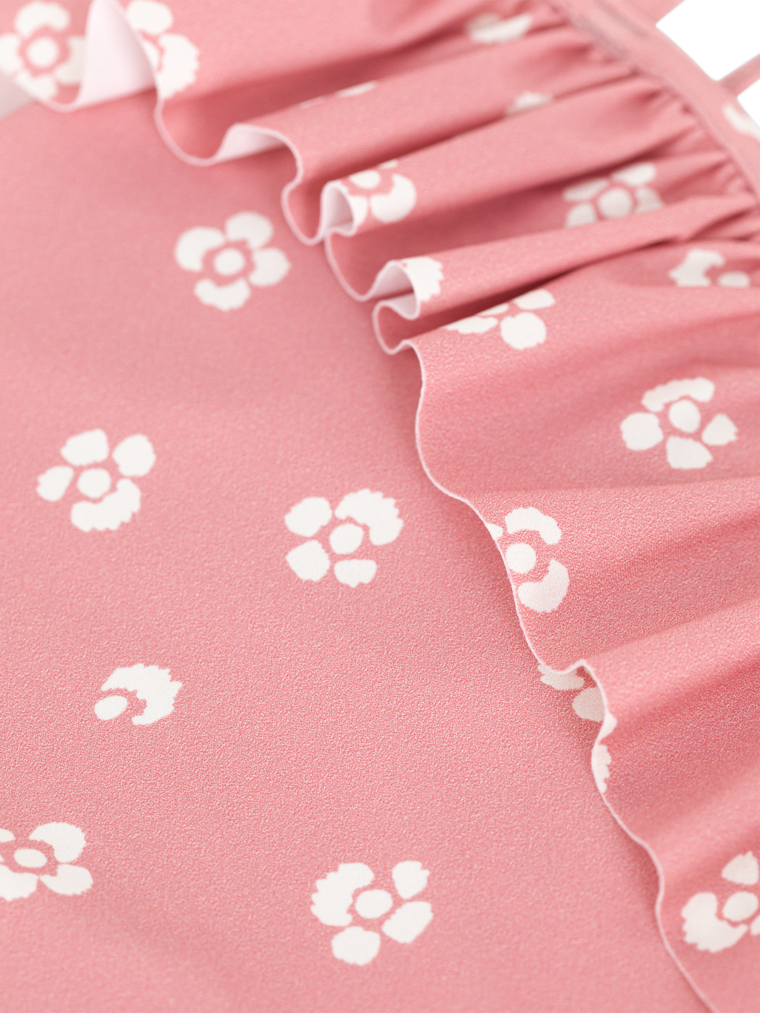Product image 3 of 3, which shows Petit Bateau Kids' Floral Ruffle Swimsuit, Marshmallow, 5 years