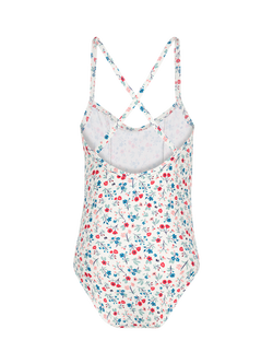 Petit Bateau Kids' Floral Swimsuit, Marshmallow/Multi - view 2, Marshmallow/Multi