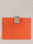 White Stuff Cari Leather Card Holder, Orange/Multi