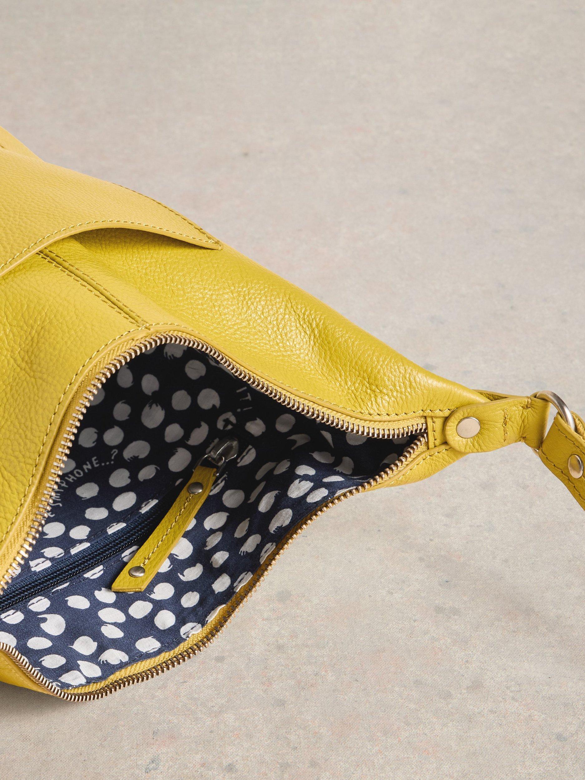 Product image 3 of 4, which shows White Stuff Fern Leather Crossbody Bag, Yellow