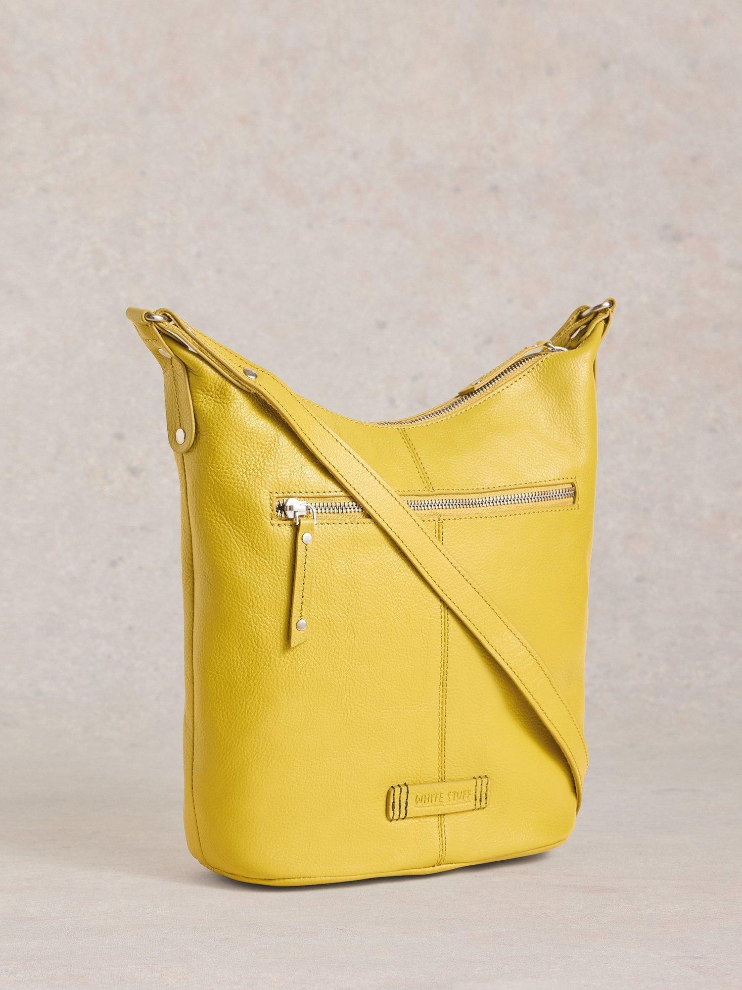 Product image 4 of 4, which shows White Stuff Fern Leather Crossbody Bag, Yellow