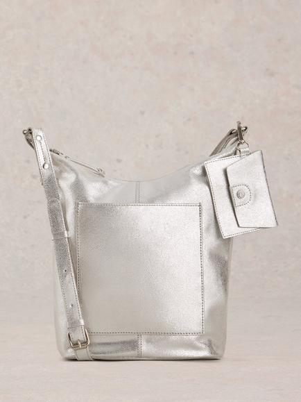 White Stuff Fern Crossbody Bag, Silver, Silver