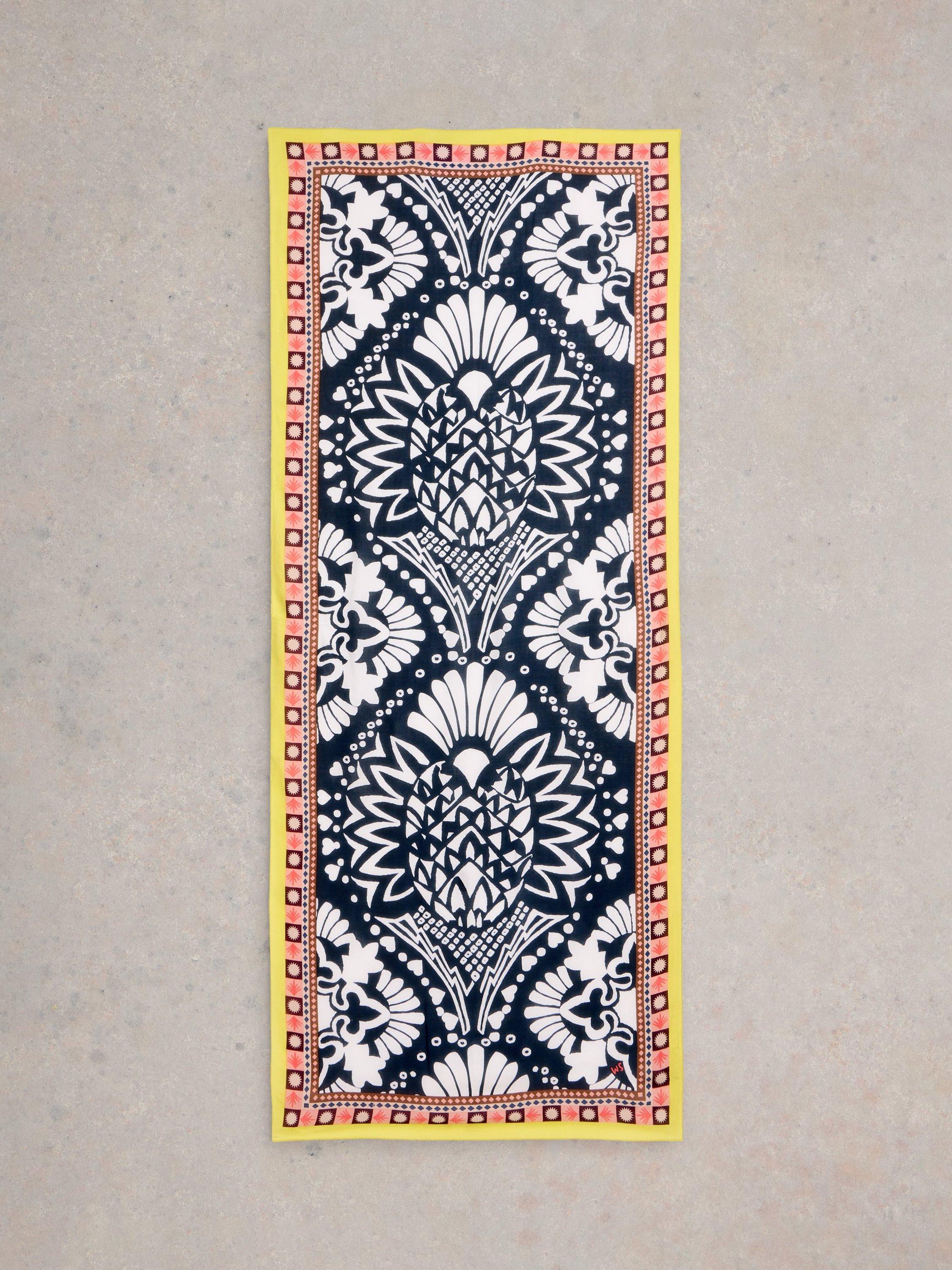 Product image 2 of 3, which shows White Stuff Calypso Scarf, Navy/Multi
