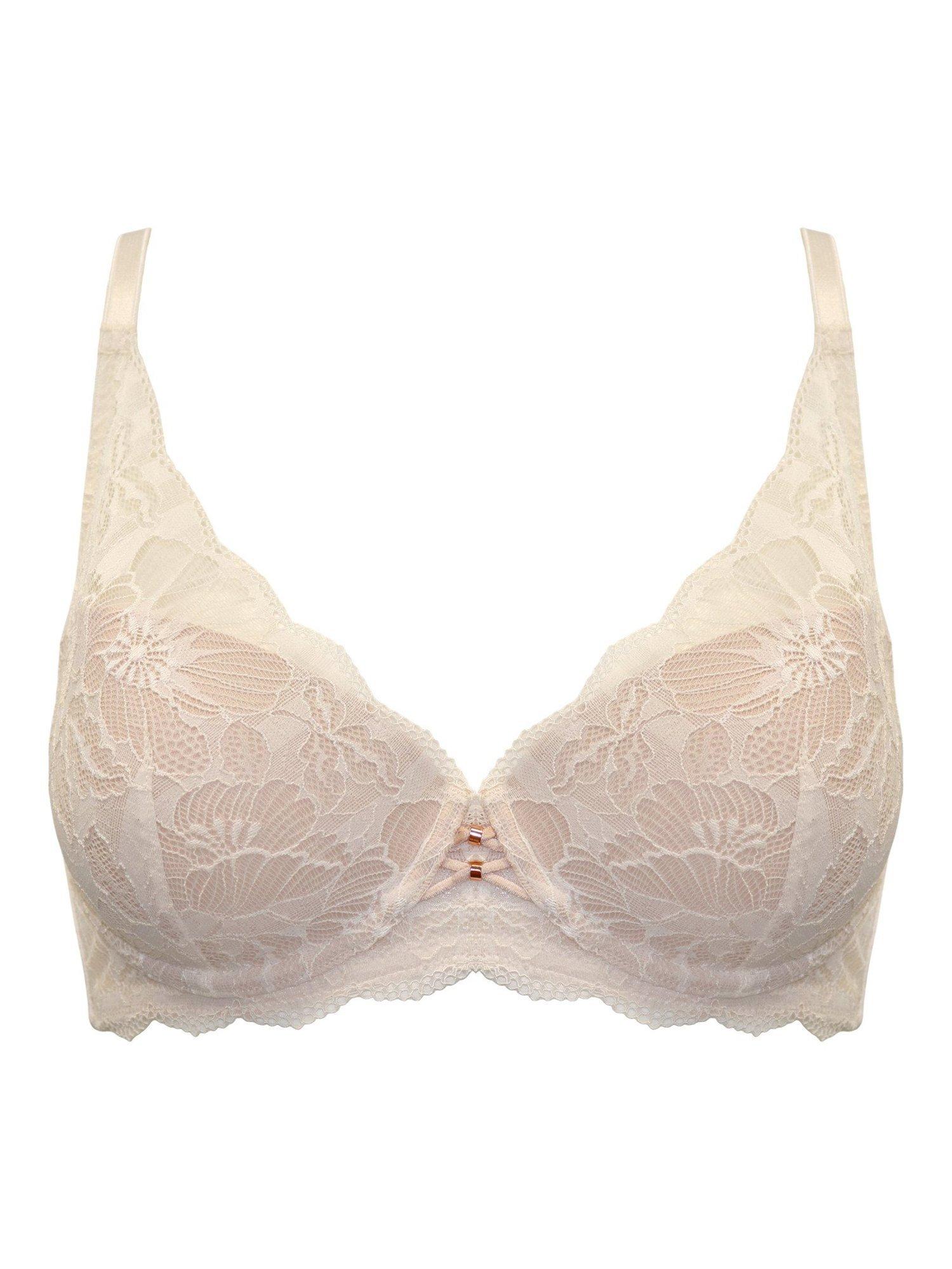 Product image 7 of 8, which shows Pour Moi Atelier Lace High Apex Padded Underwired Bra, Ivory/Champagne, 32B