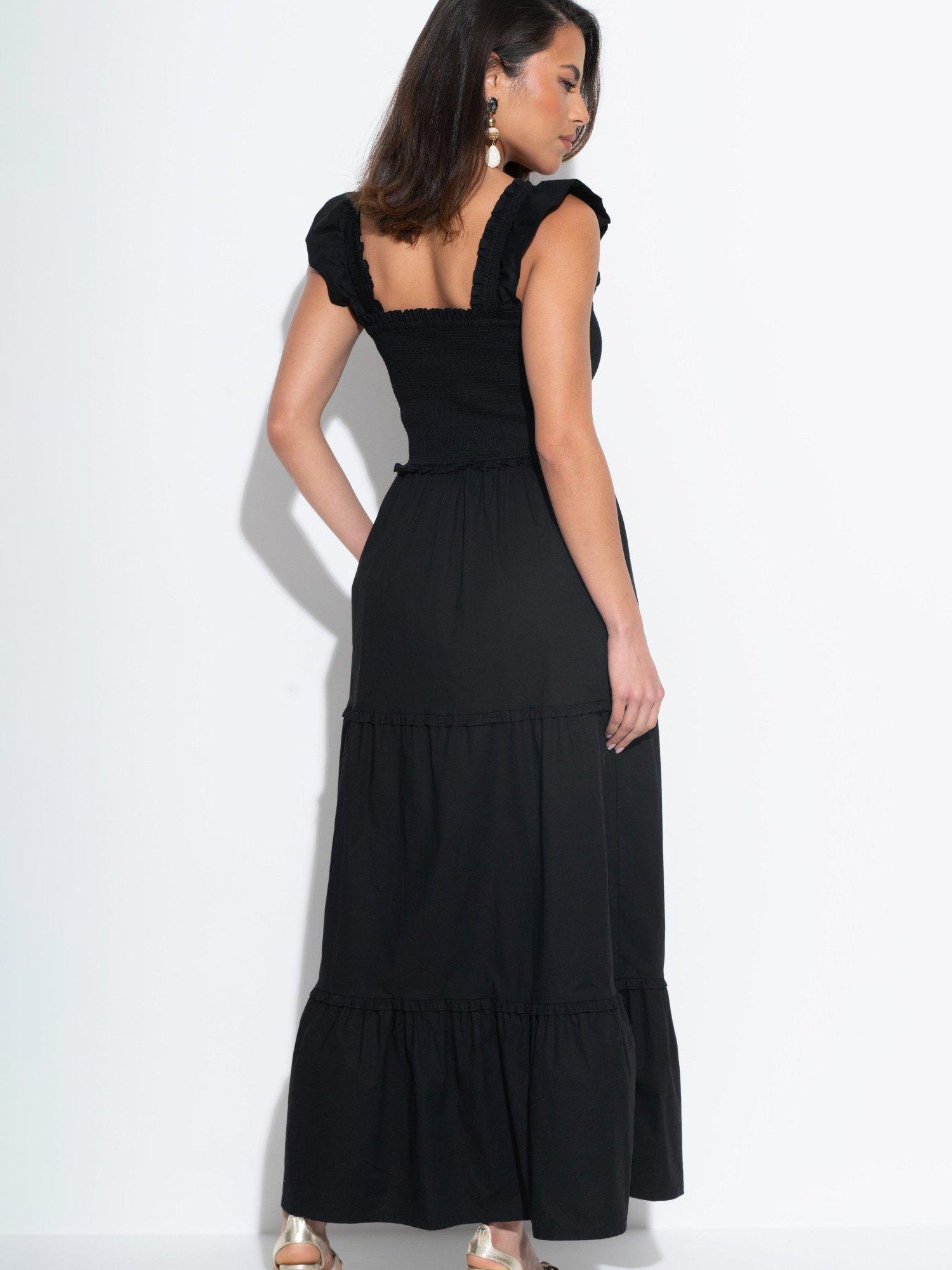 Product image 6 of 8, which shows Pour Moi Lucy Tier Maxi Dress, Black, 8