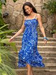 Pour Moi Strapless Maxi Dress, Ultramarine/White
