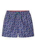 Hackett London Kids' Floral Print Drawstring Swim Shorts, French Blue