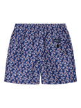 Hackett London Kids' Floral Print Drawstring Swim Shorts, French Blue