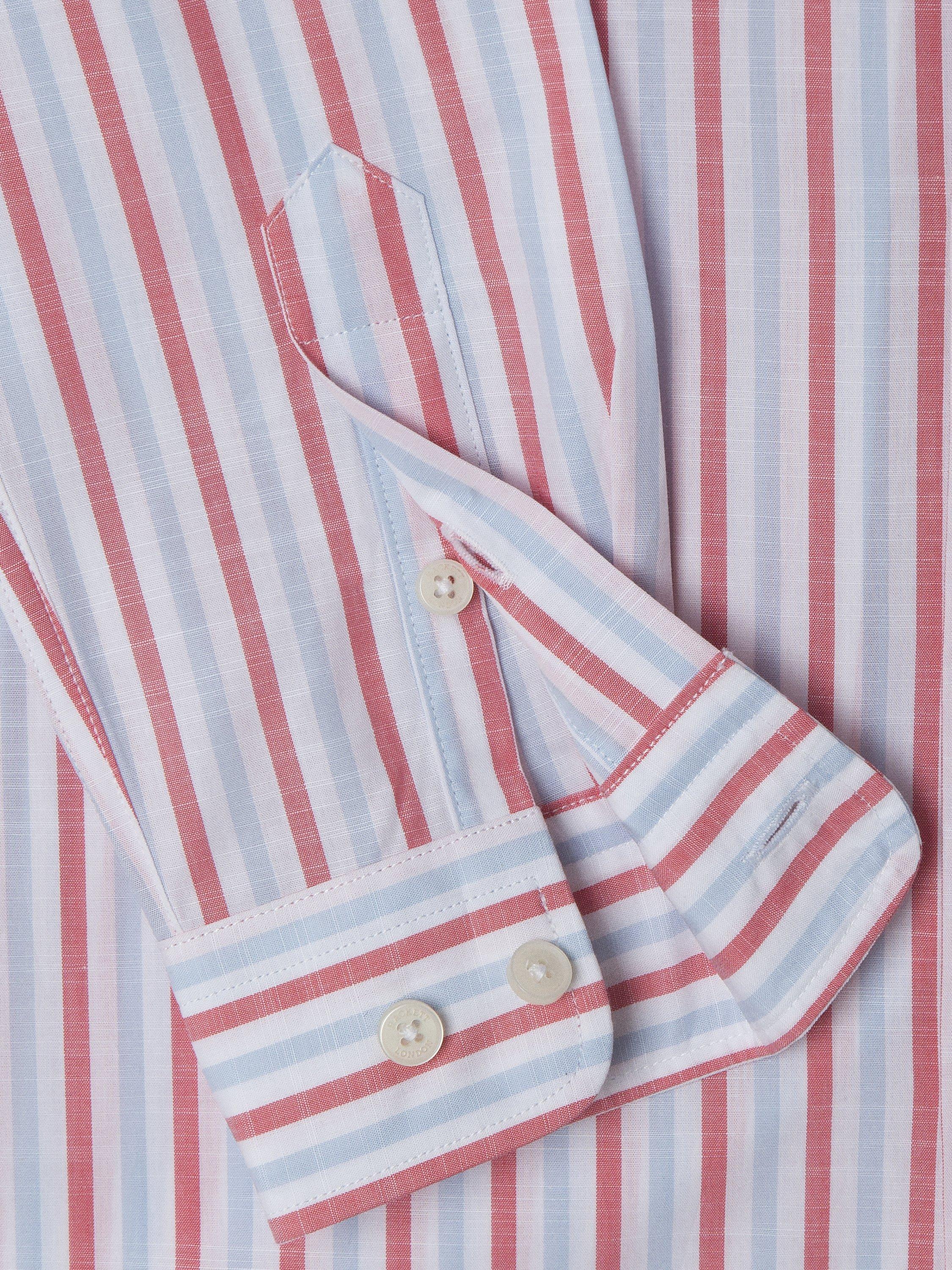 Product image 4 of 4, which shows Hackett London Kids' Brompton Cotton Stripe Shirt, Coral Pink, 15 years