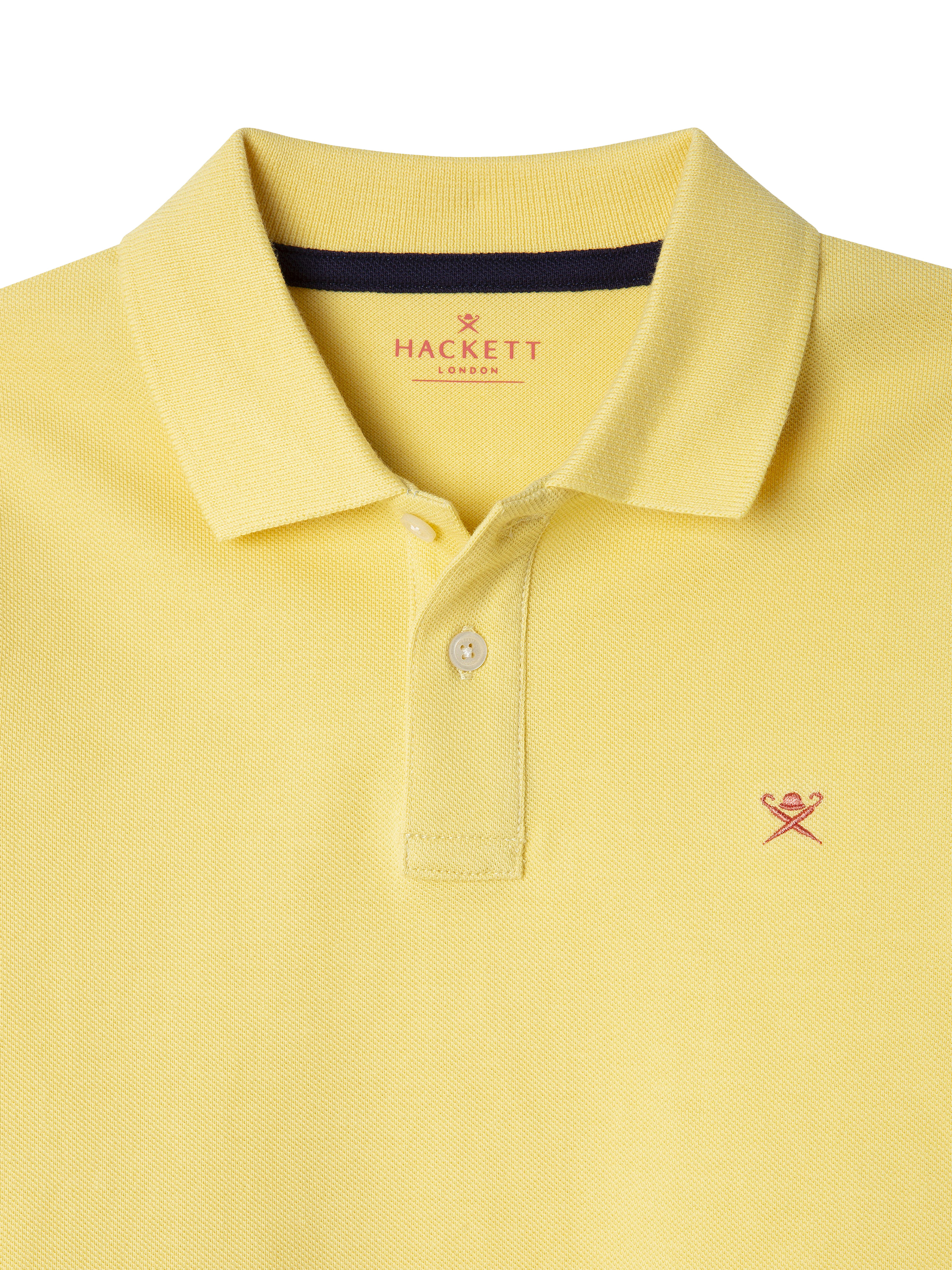 Product image 3 of 4, which shows Hackett London Kids' Cotton Pique Slim Fit Polo Shirt, Soft Yellow, 2 years
