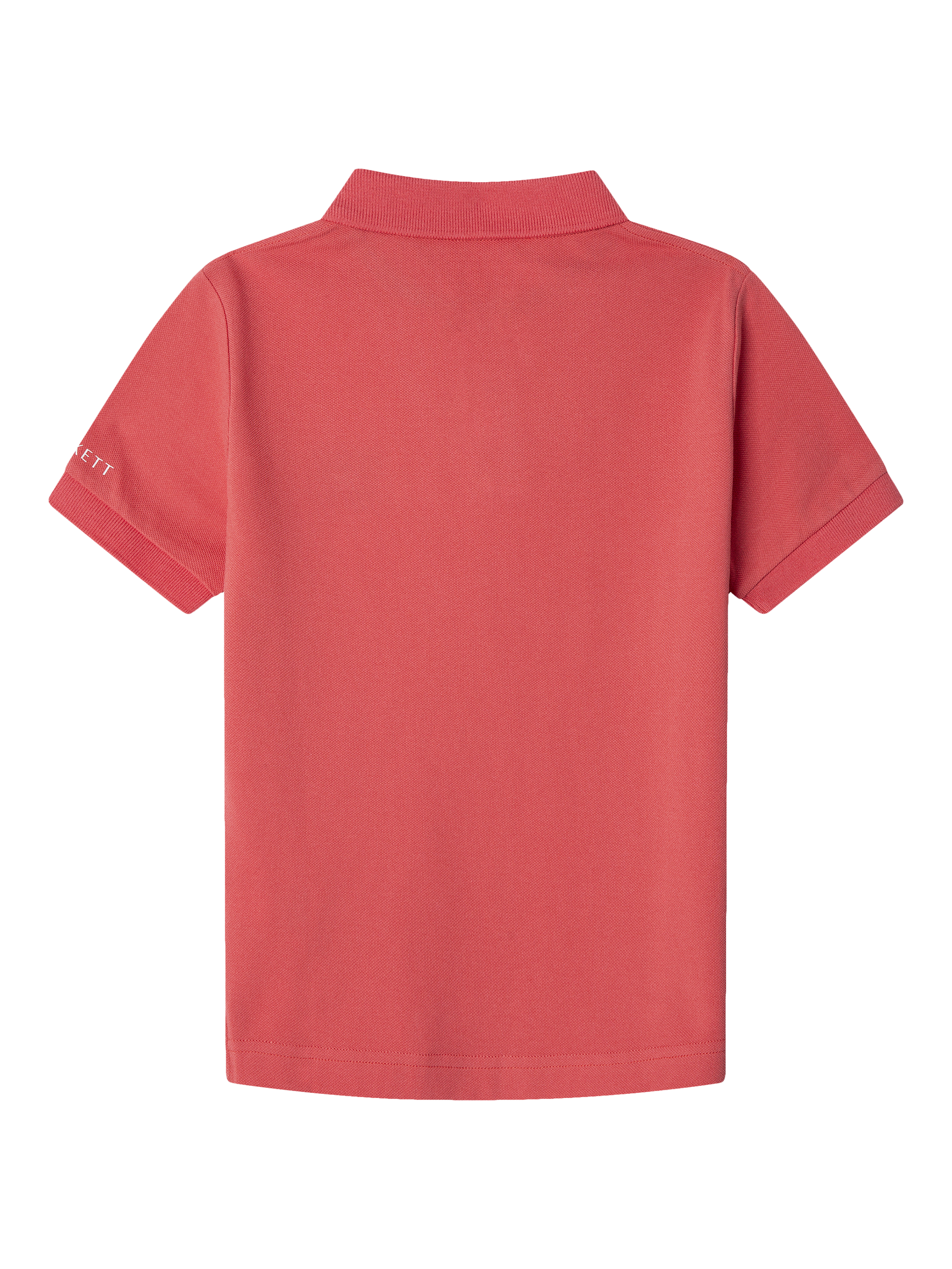 Product image 2 of 4, which shows Hackett London Kids' Cotton Pique Slim Fit Polo Shirt, Coral Pink, 2 years