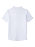 Hackett London Kids' Cotton Pique Logo Polo Shirt, Optic White