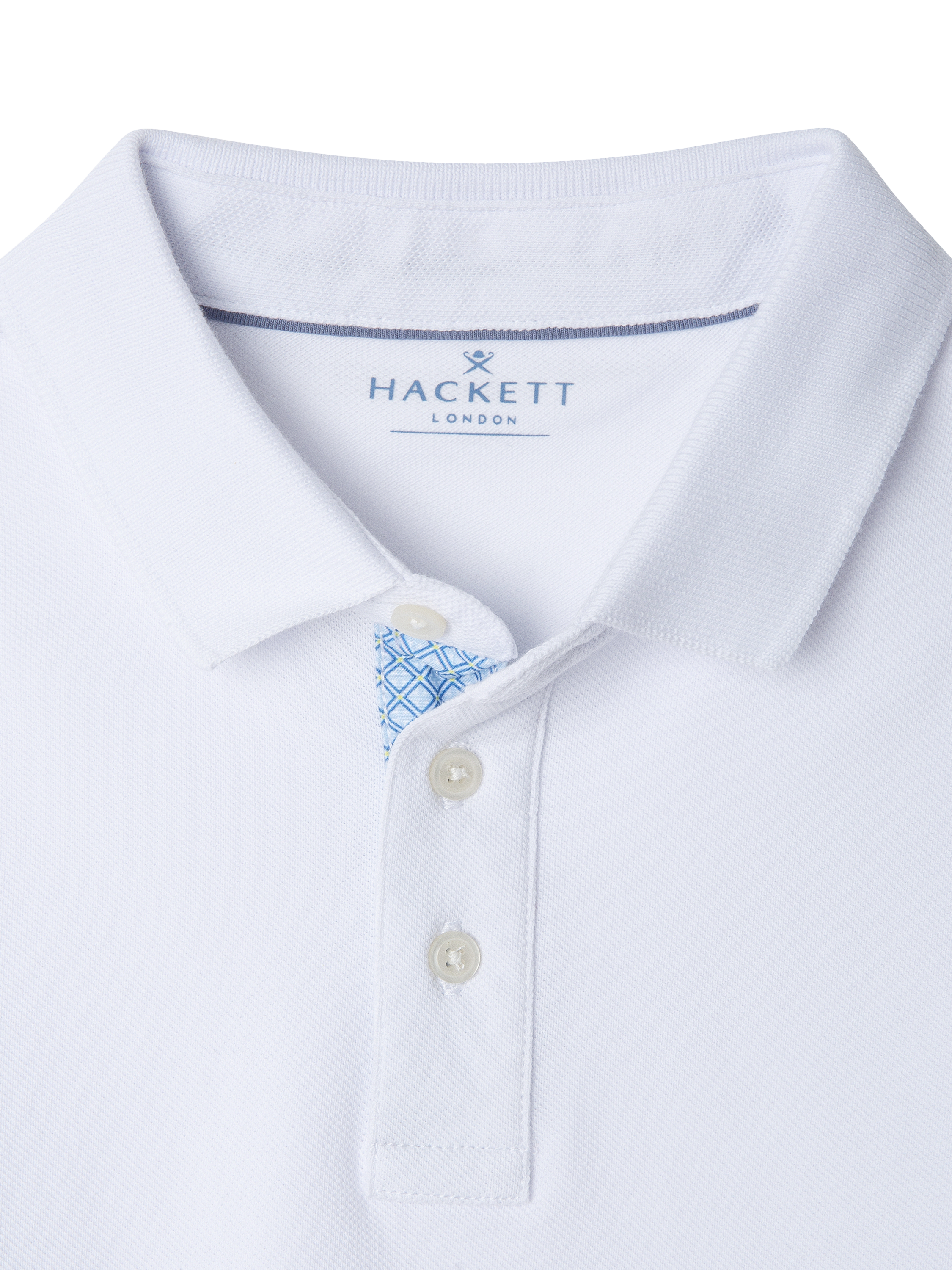 Product image 3 of 4, which shows Hackett London Kids' Cotton Pique Logo Polo Shirt, Optic White, 2 years