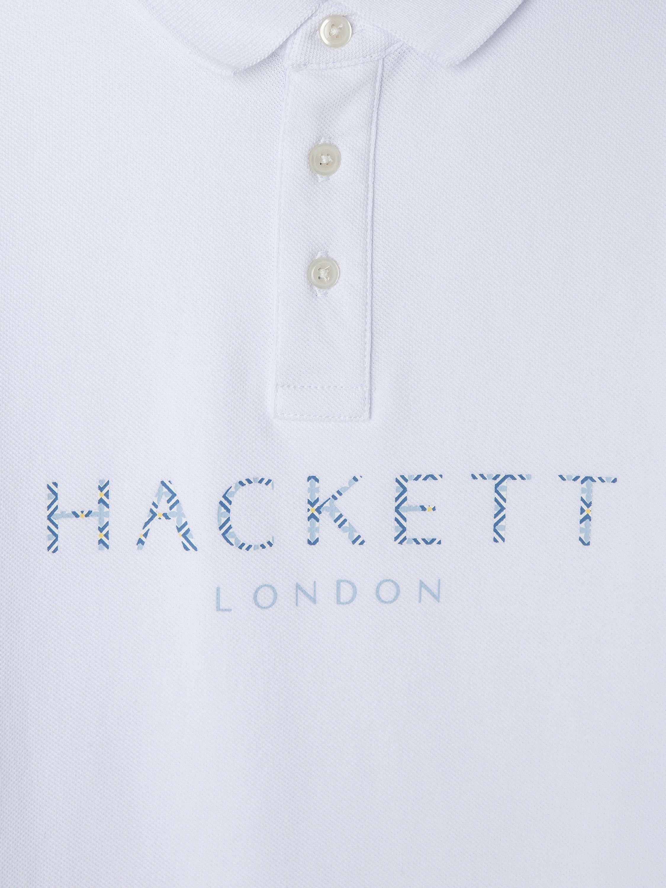 Product image 4 of 4, which shows Hackett London Kids' Cotton Pique Logo Polo Shirt, Optic White, 2 years