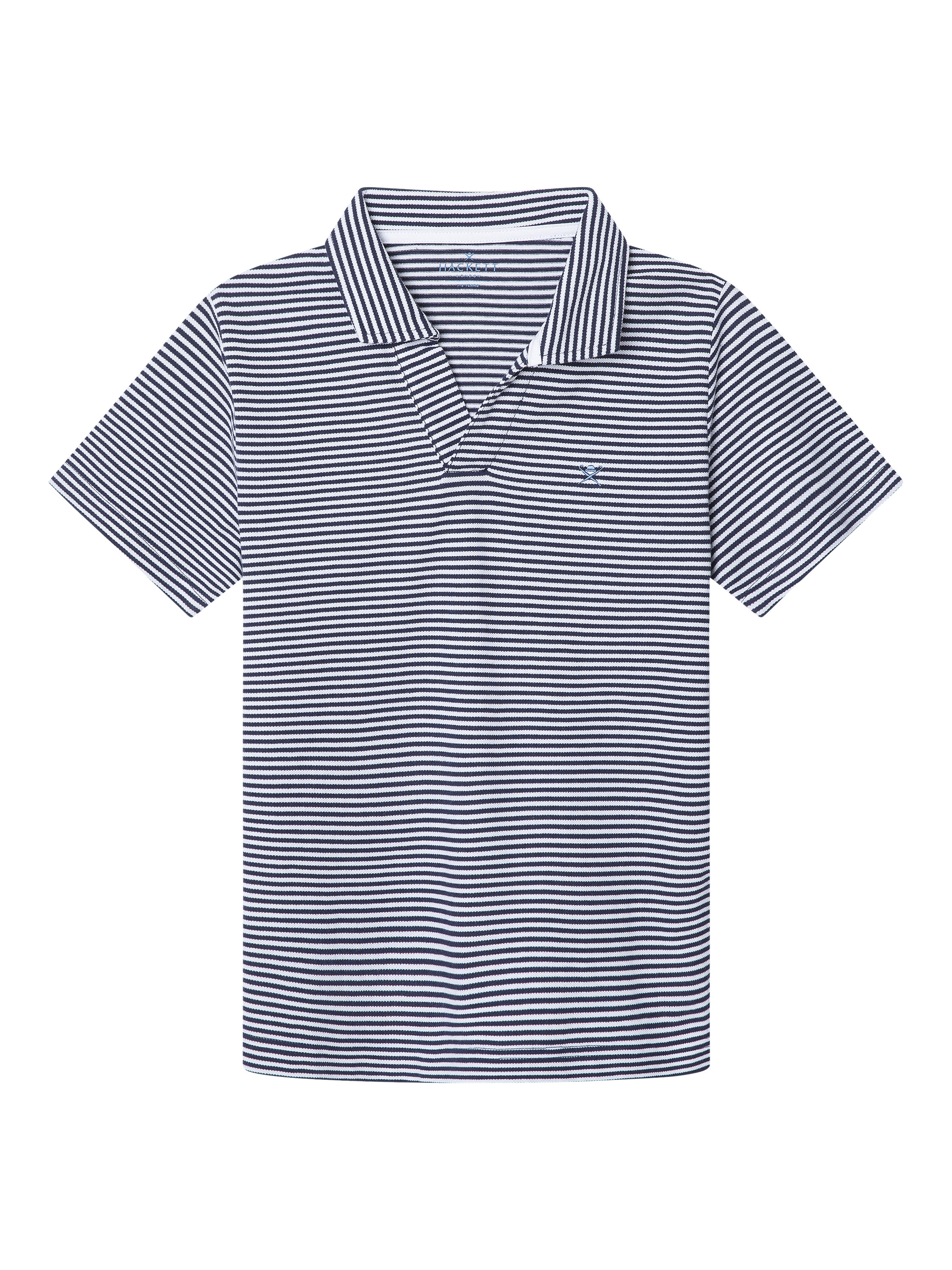 Product image 1 of 4, which shows Hackett London Kids' Classic Fit Short Sleeve Johnny Collar Polo Shirt, Ink Blue, 15 years