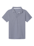Hackett London Kids' Classic Fit Short Sleeve Johnny Collar Polo Shirt, Ink Blue