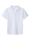 Hackett London Kids' Cotton Open Collar Polo Shirt, Optic White