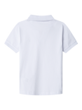 Hackett London Kids' Cotton Open Collar Polo Shirt, Optic White