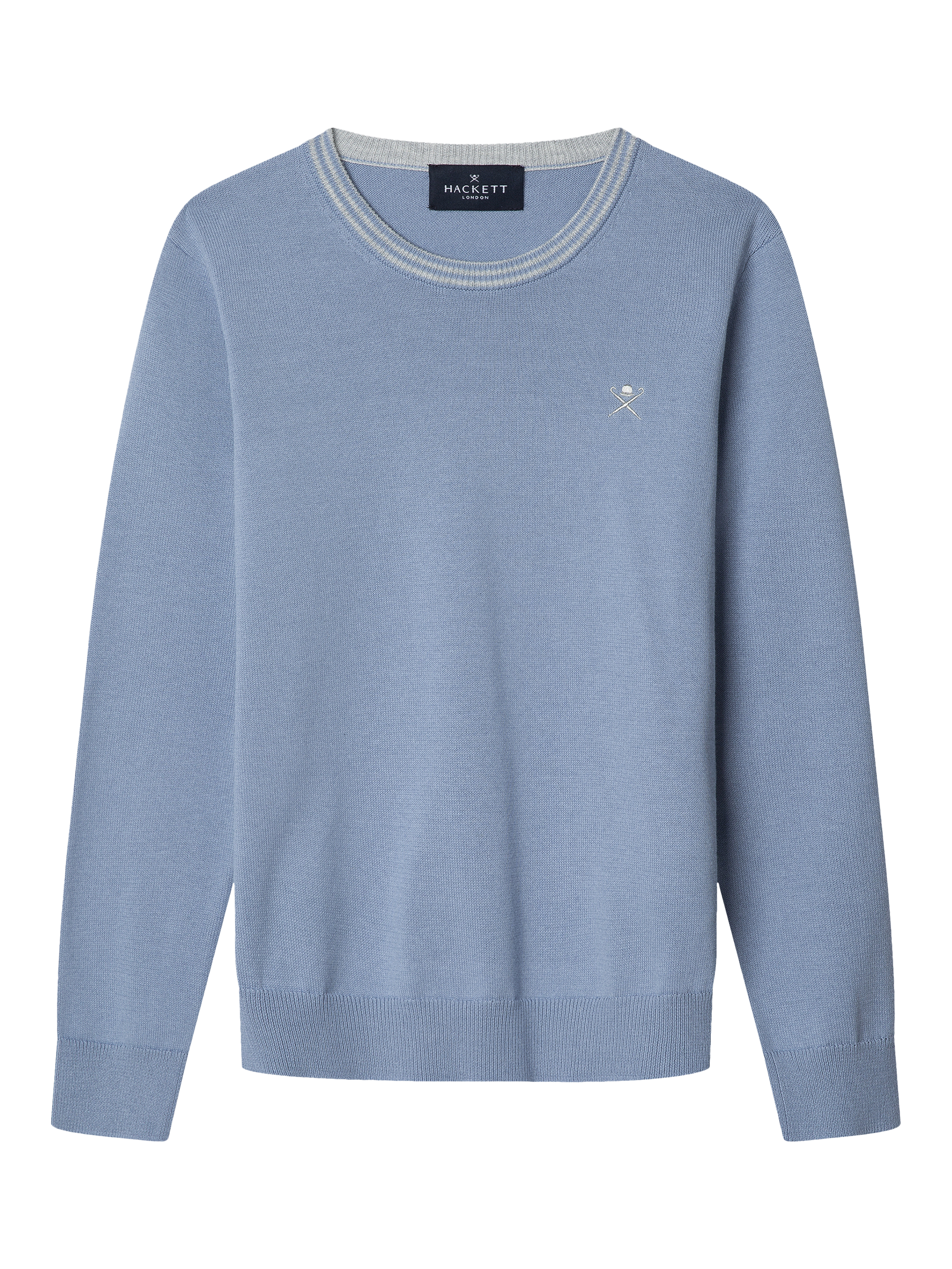 Product image 1 of 1, which shows Hackett London Kids' Cotton Crew Neck Jumper, Blue, 2 years