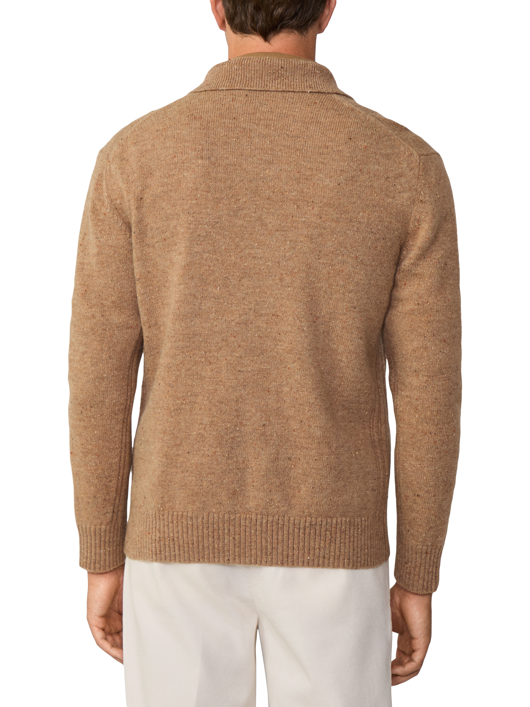 Product image 3 of 7, which shows Hackett London Wool Knitted Overshirt, Camel Beige, XXXL