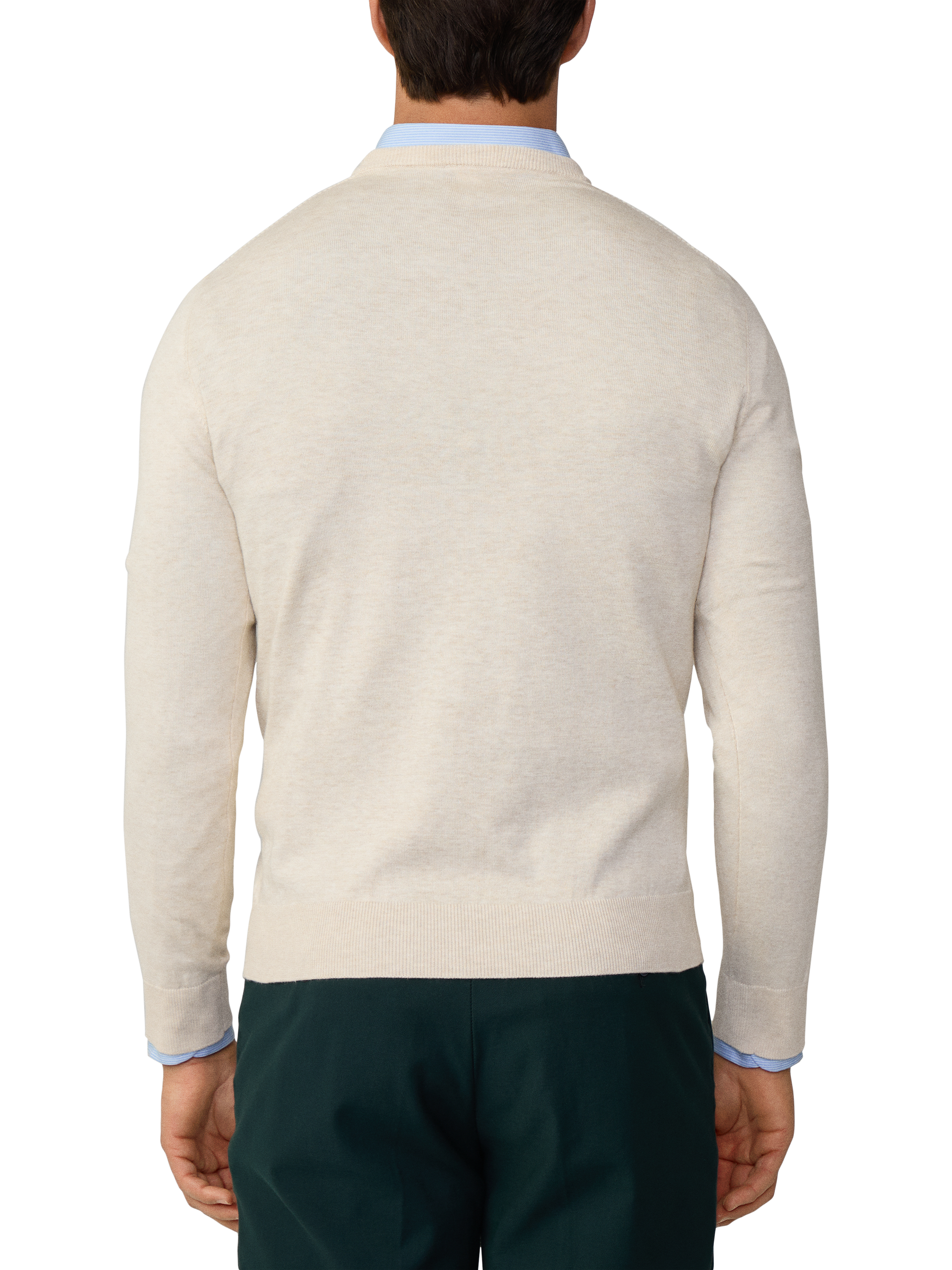 Product image 3 of 6, which shows Hackett London Cotton Silk Mix Crew Neck Jumper, Optic White, XXL