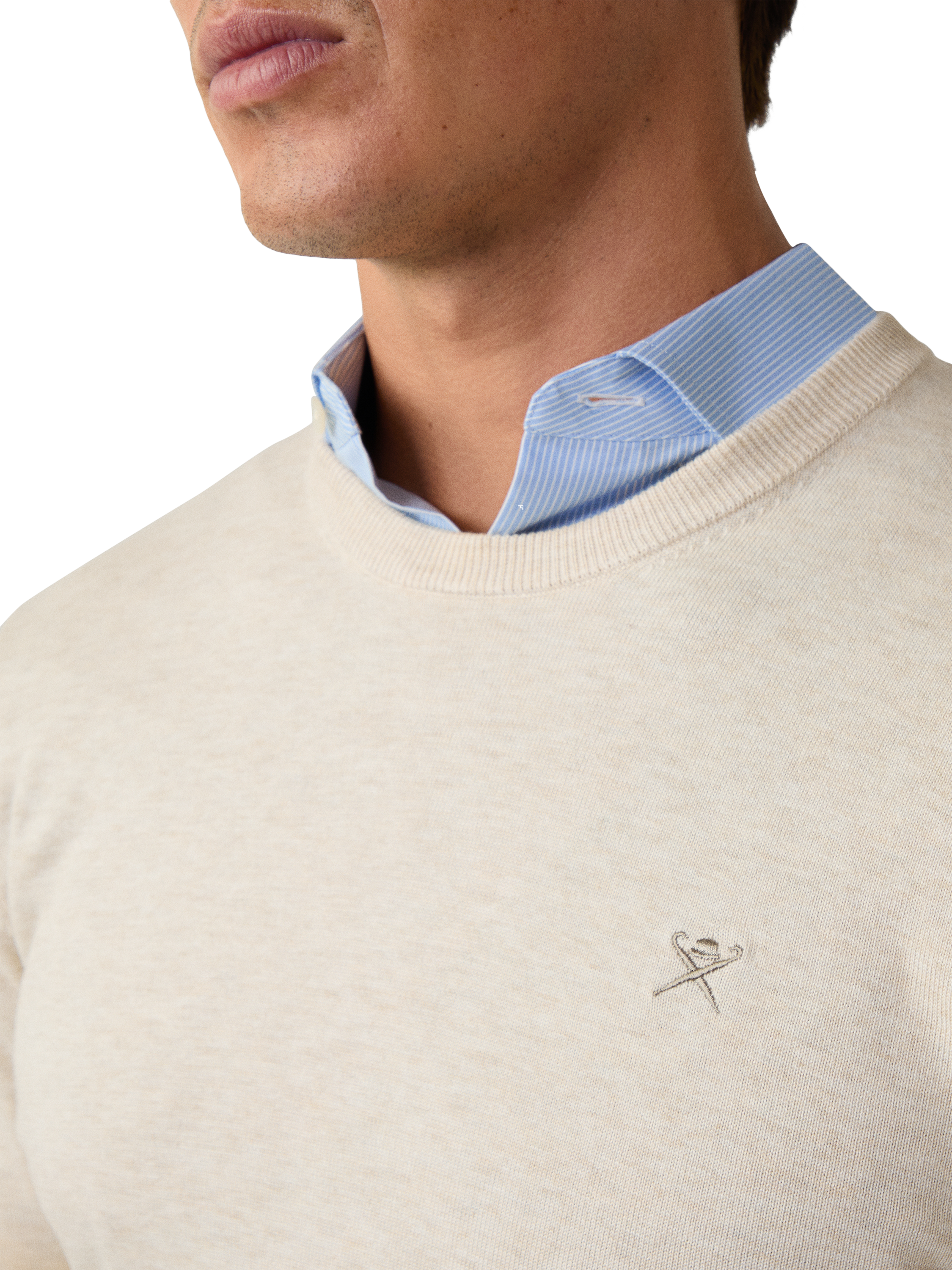 Product image 4 of 6, which shows Hackett London Cotton Silk Mix Crew Neck Jumper, Optic White, XXL