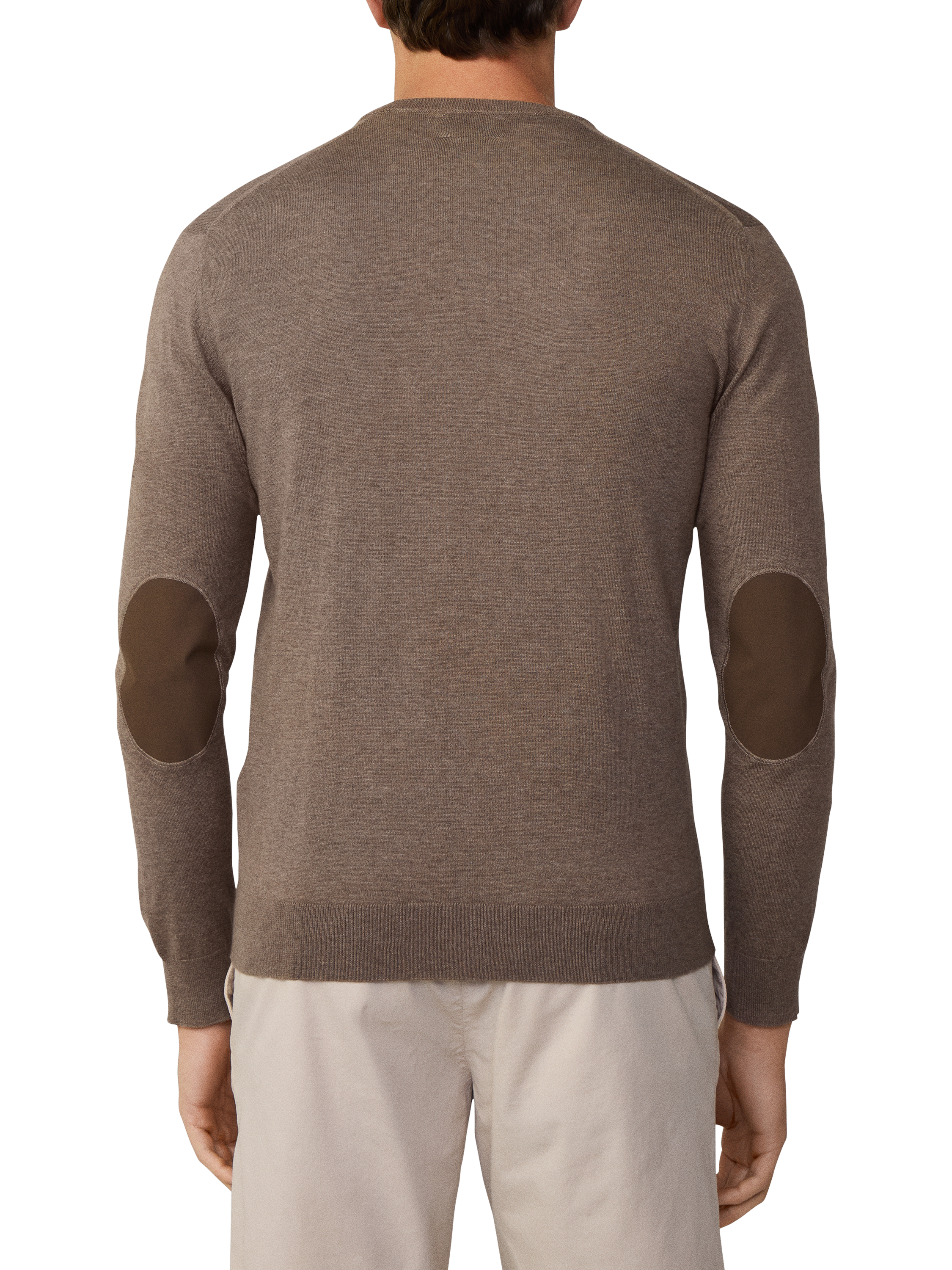 Product image 3 of 7, which shows Hackett London Cotton Cashmere Mix Crew Neck Jumper, Fawn Beige, XS