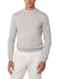 Hackett London Cotton Cashmere Mix Crew Neck Jumper, Ice Grey
