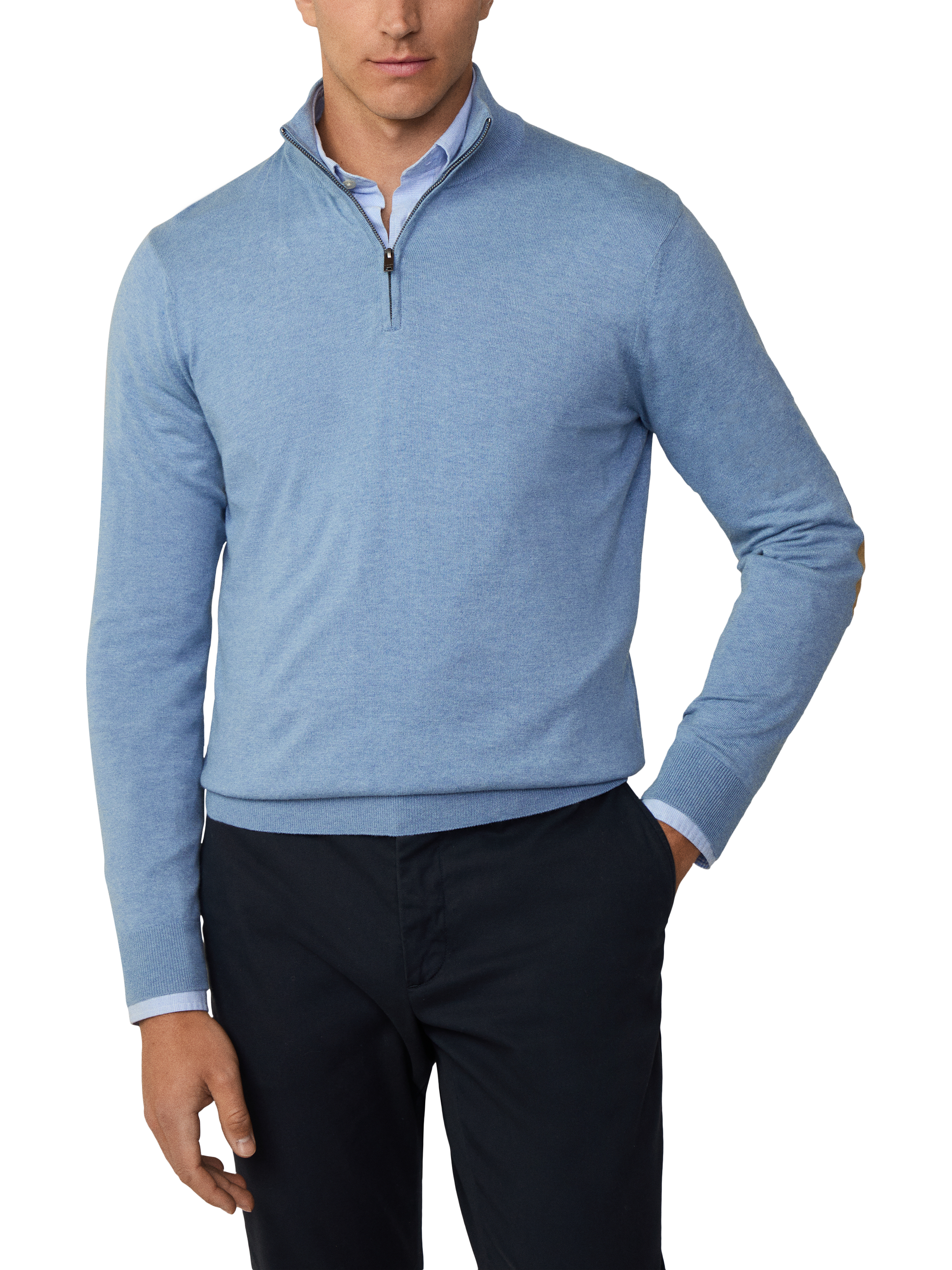 Hackett London Cotton & Cashmere Quarter-Zip Jumper