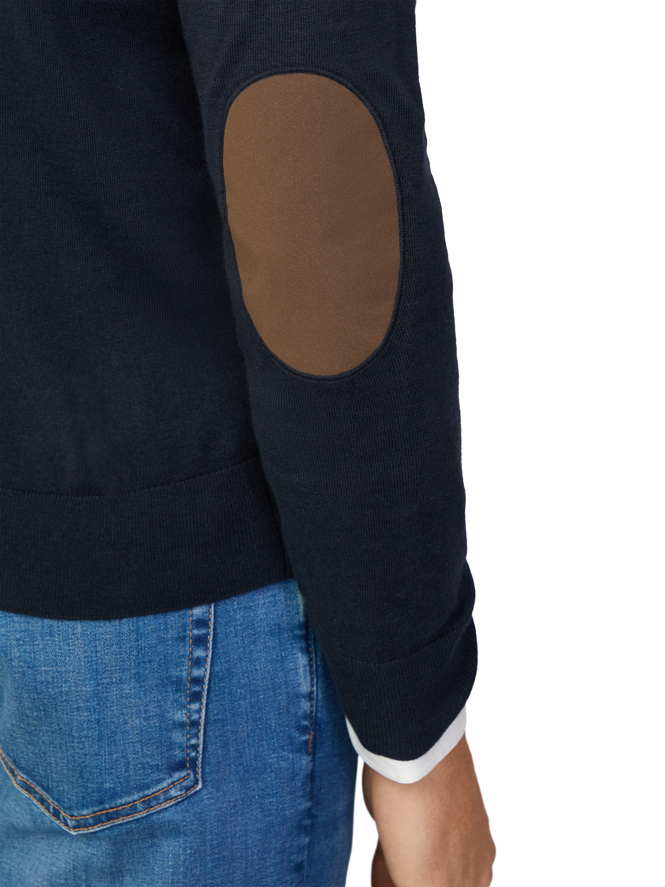 Product image 5 of 7, which shows Hackett London Cotton & Cashmere Quarter-Zip Jumper, Midnight Blue, XS