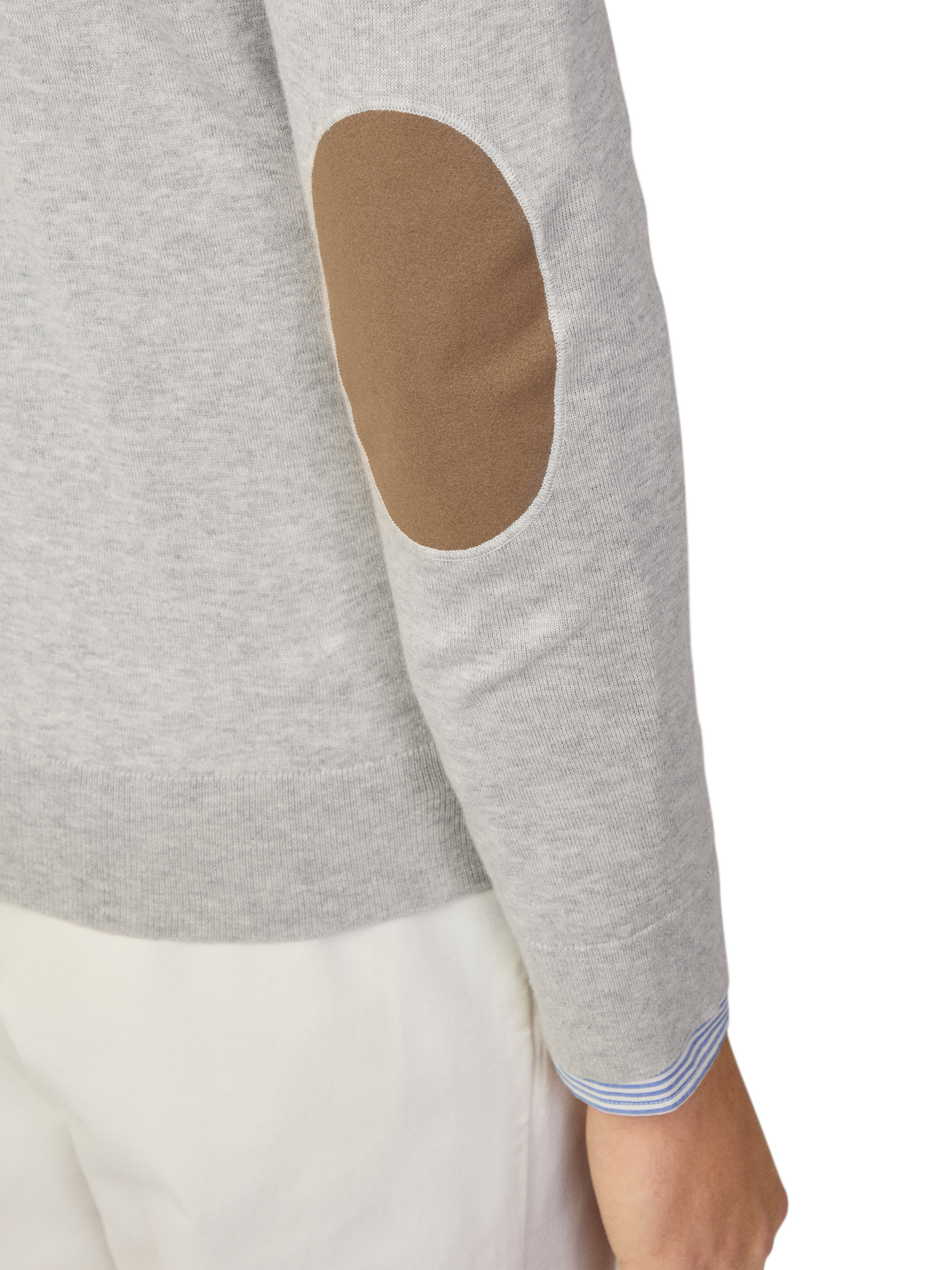 Product image 5 of 7, which shows Hackett London Cotton & Cashmere Quarter-Zip Jumper, Ice Grey, XS