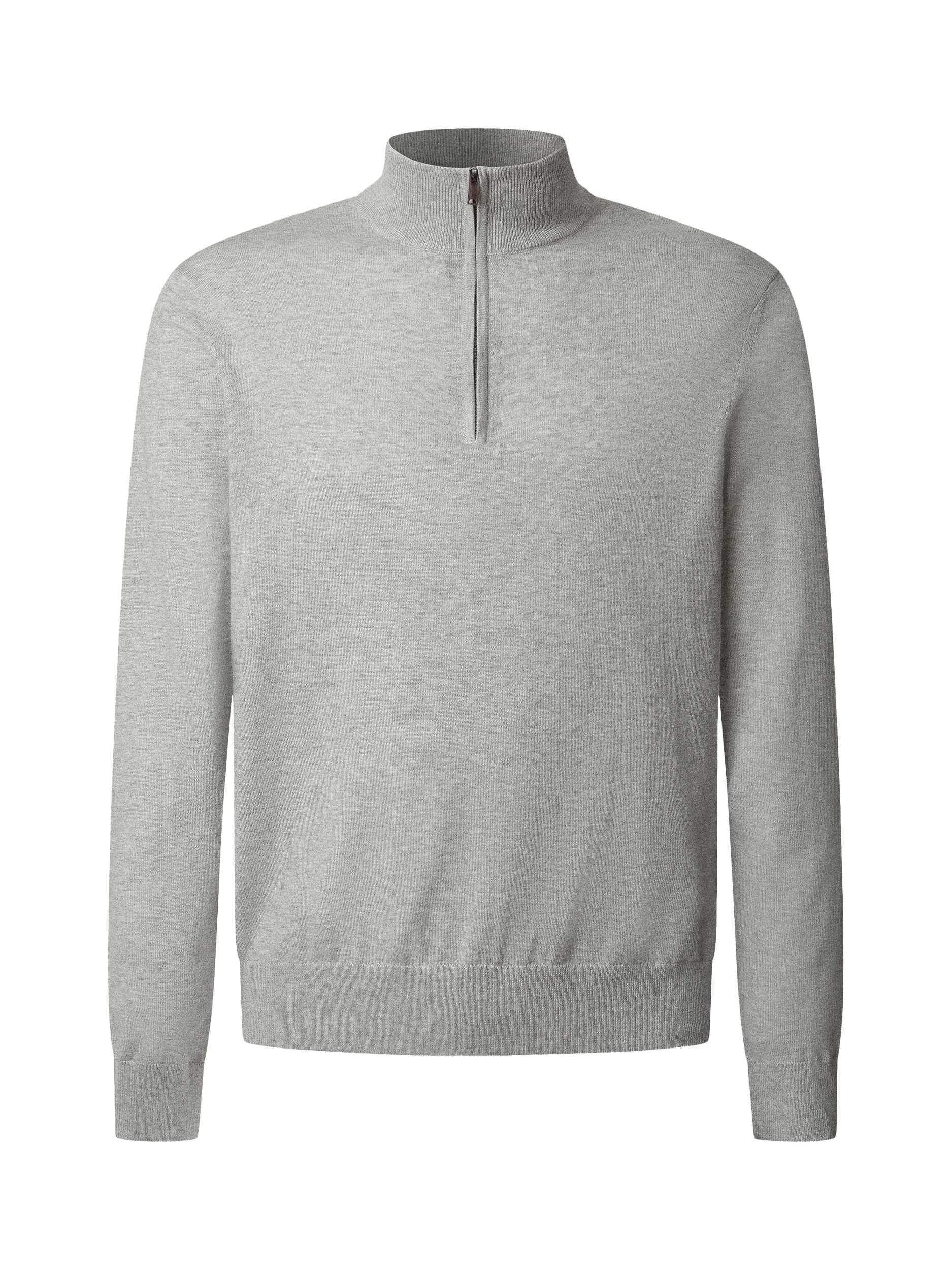 Product image 6 of 7, which shows Hackett London Cotton & Cashmere Quarter-Zip Jumper, Ice Grey, XS