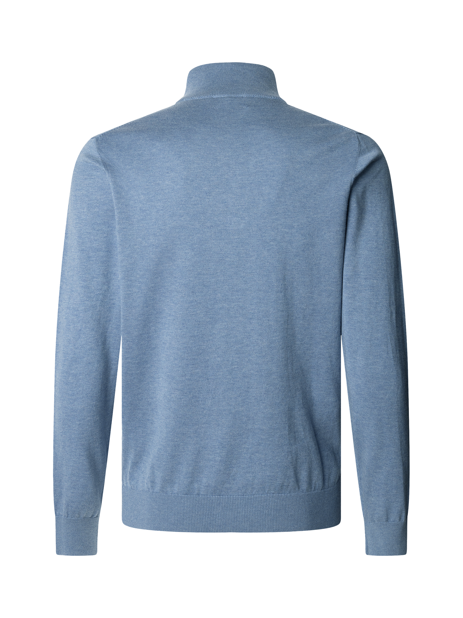 Product image 6 of 6, which shows Hackett London Cotton & Silk Quarter-Zip Jumper, Sea Blue, XXL