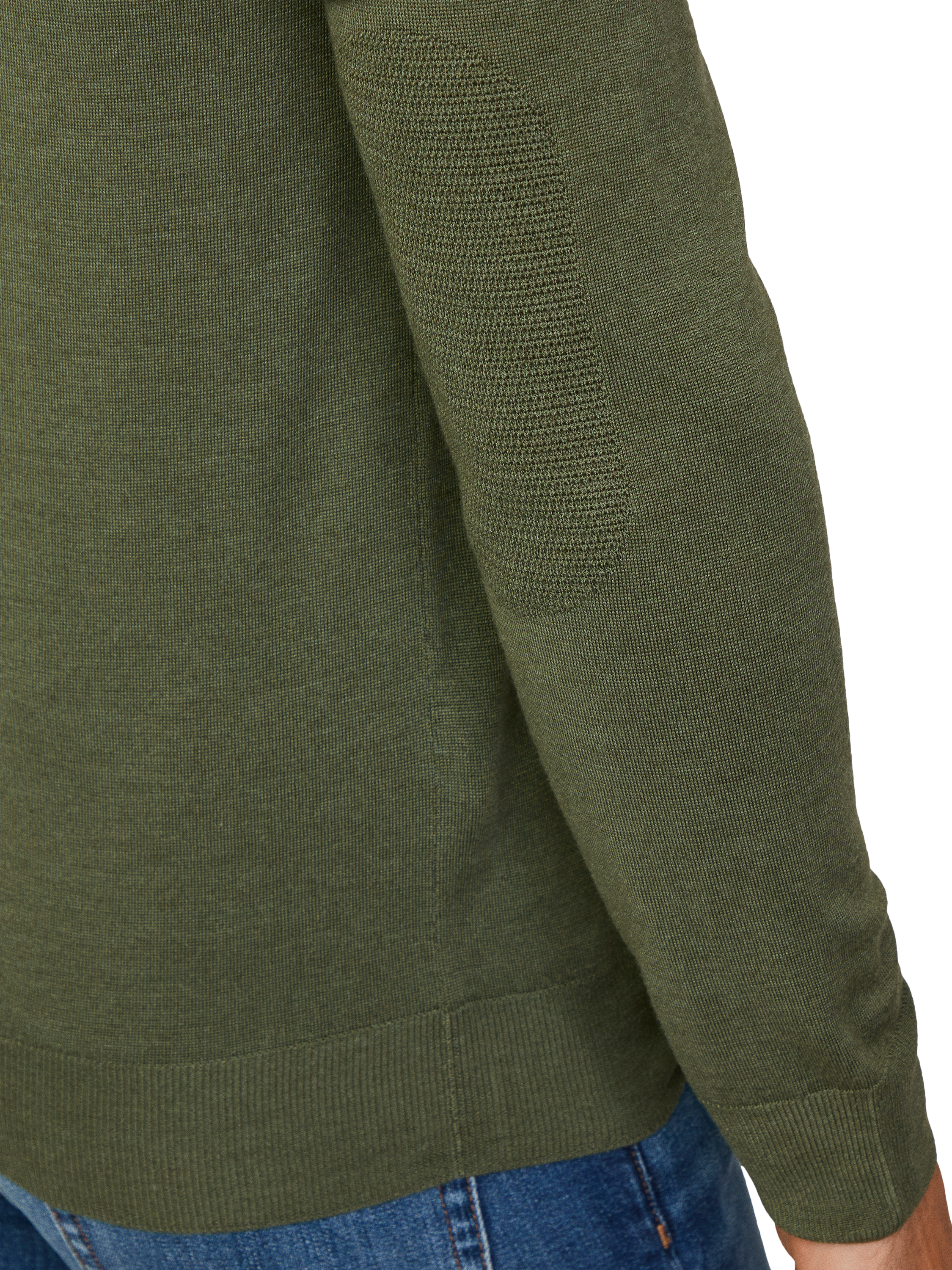 Product image 5 of 5, which shows Hackett London Merino Wool Silk Blend Crew Neck Jumper, Thyme Green, XXL