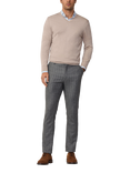Hackett London Merino Wool Silk V-Neck Jumper, Light Beige