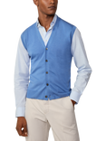 Hackett London Merino Wool & Silk Blend Sleeveless Cardigan, Sea Blue