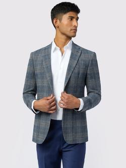Ted Baker Galvin Check Wool Blend Blazer, Blue Check