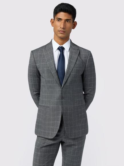 Ted Baker Hilson Check Wool Blend Suit Jacket, Charcoal Check